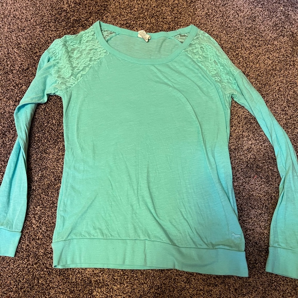 Victoria’s Secret Size Medium Seafoam Green Lace Top